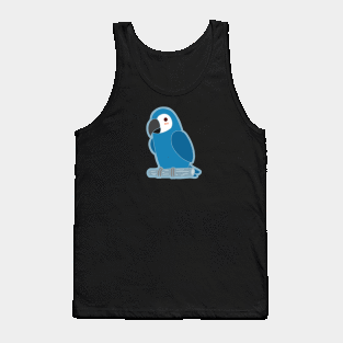 Cute Parrot - Blue & White Tank Top